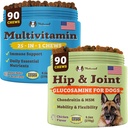 Naturlige hundeselskap hund kosttilskudd for eldre og aktive hunder - Multivitamin Chews & Hip & Joint Relief - komplett ernæringsmessig støtte for felles helse, vitaminer for hunder, energi og vitalitet