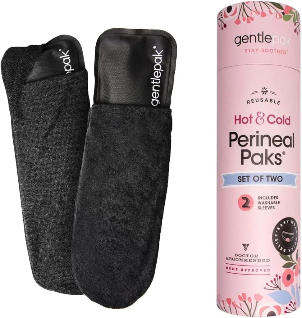 Gentlepak Reusable Perineal Ice & Heat Paks med vaskbare ermer for Postpartum, Graviditet og hemorroide smertelindring, Multibruk Kids, Muskel, Vaginal Discomfort (2-Pack Tube)
