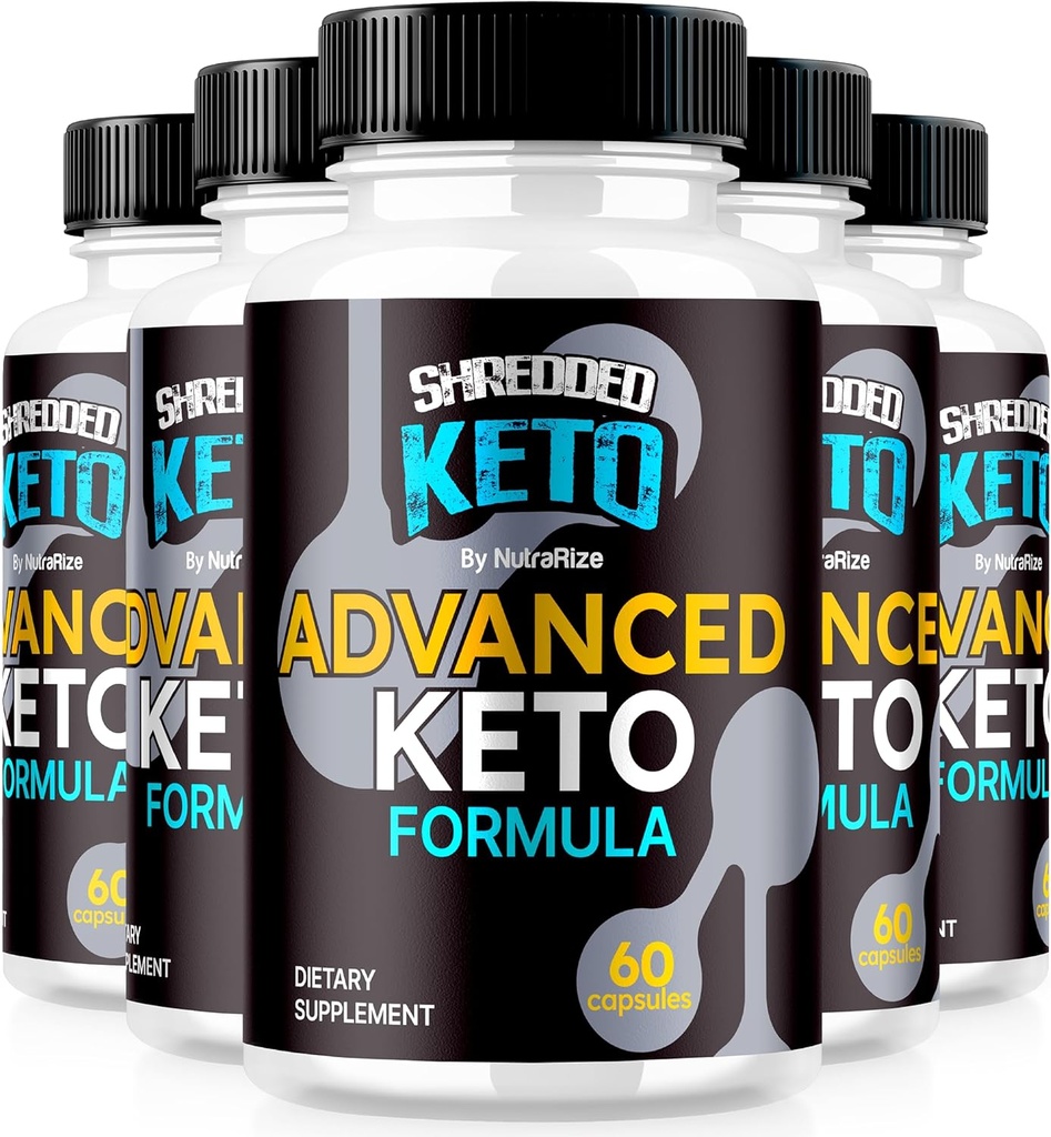 (5 Pack) Shredded Keto piller, Premium Keto Shred vekttap kapsler, Alt naturlig Keto Supplement for å støtte Fitness og kroppsmål, offisielle ShreddedKeto anmeldelser (300 kapsler)