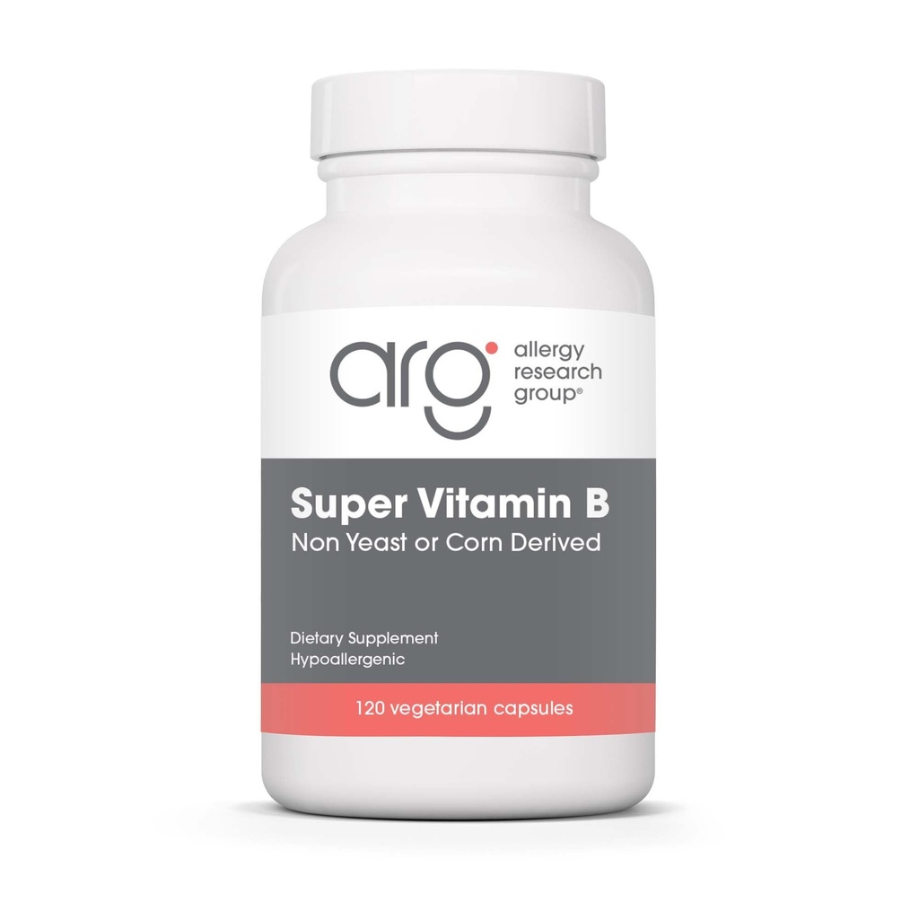 Allergi Research Group Super Vitamin B Supplement - B Vitamin Kompleks for menn og kvinner, med vitamin B12 og B6, vegetariske kapsler - 120 greve