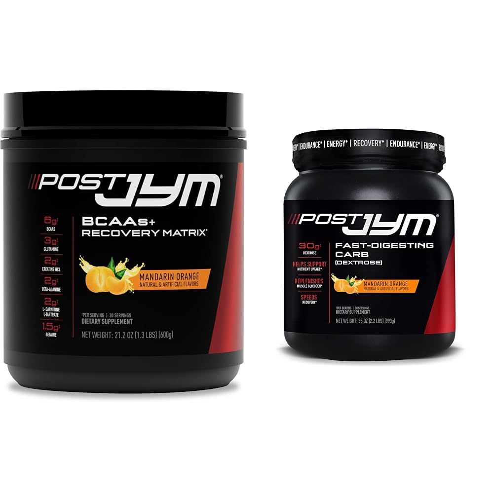 Post JYM Active Matrix Post-Workout BCAA, Glutamine, Kreatin HCL & Dextrose karbohydrater for muskelvekst, styrke og gjenoppretting, 30 Services
