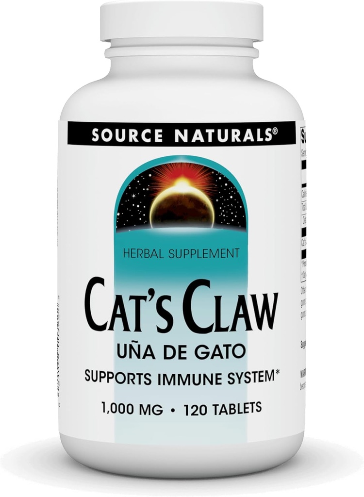 Kilde Naturals Cat's Claw Bark UNA de Gato 1000 mg Diett Supplement - støtter immunsystem - 120 tabletter