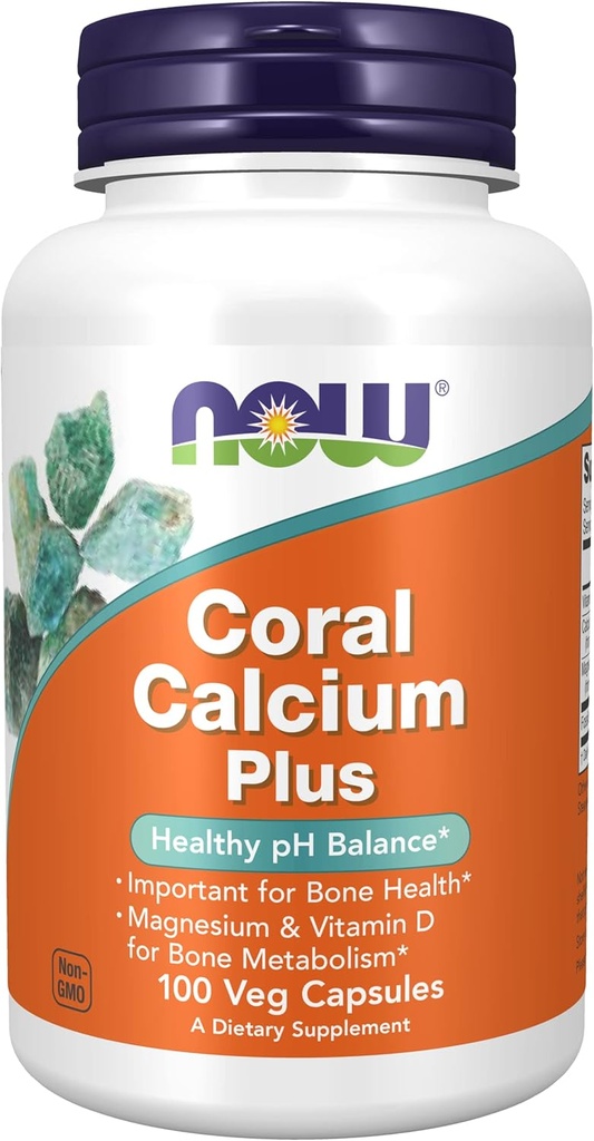 Nå Mater Coral Kalsium pluss magnesium, 100 grønnsaker (Pack of 2)