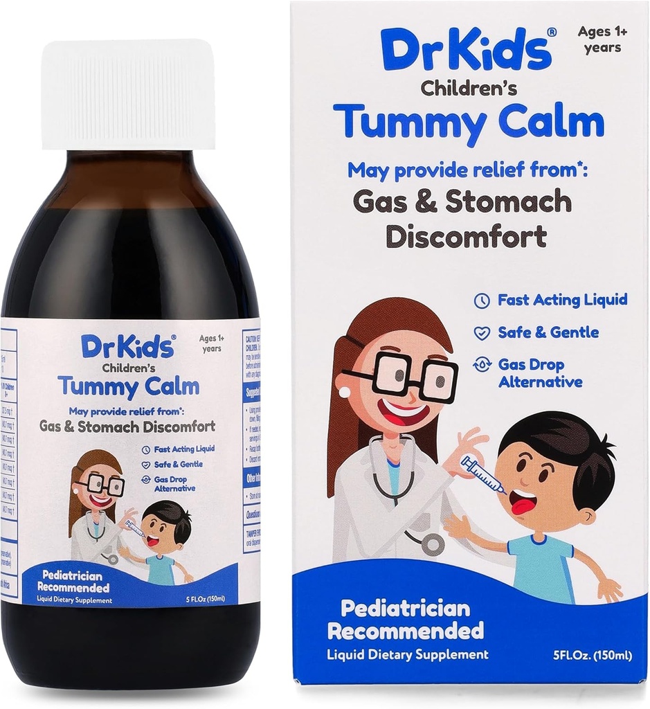 Tummy Calm fra Colic Calm Brand - Gass Relief & Upset Magestøtte, Alternative gassdråper for nyfødte og barn, Safe & Gentle Oral Solution, Natural Acceleration Relief, 5 Fl Oz (Pack of 1)