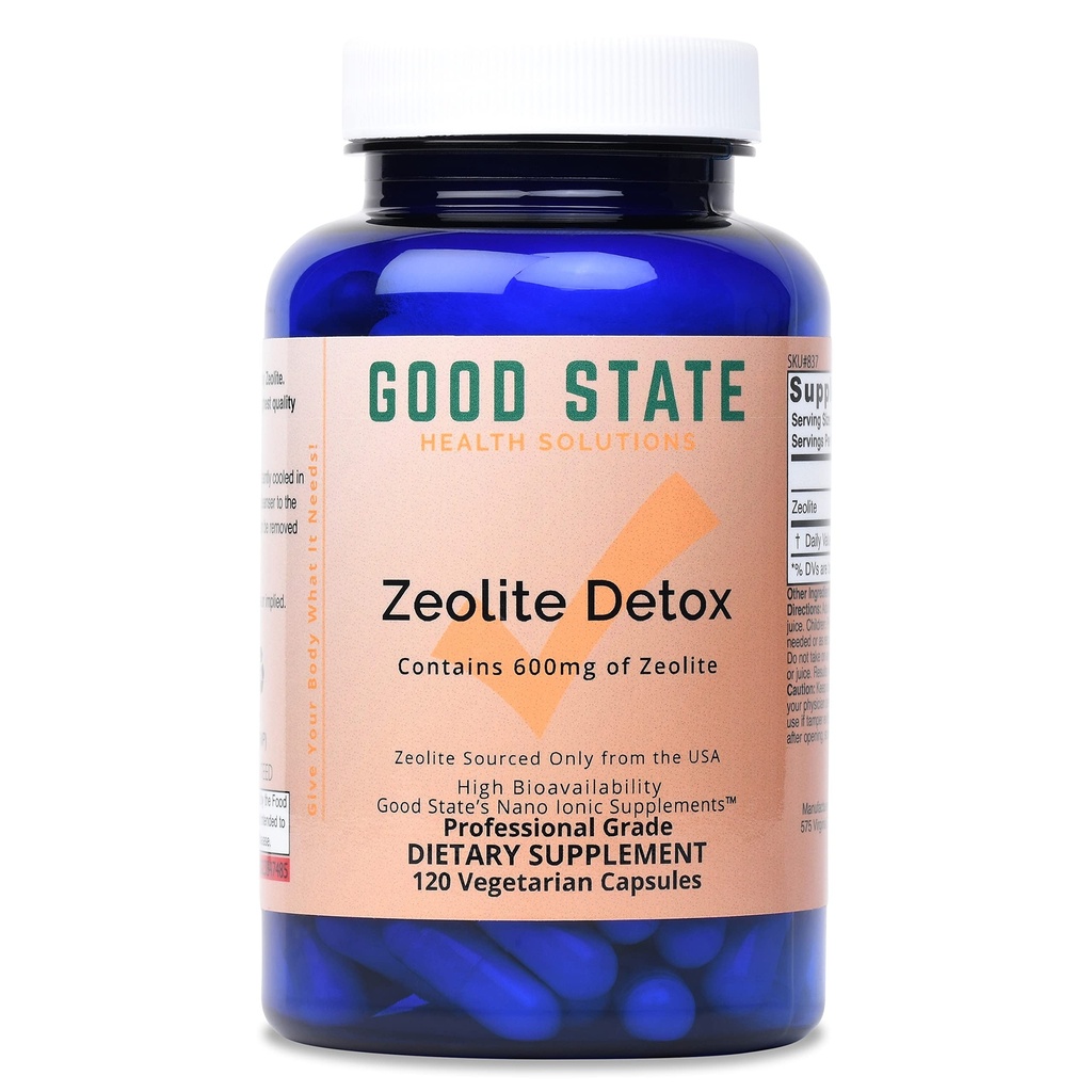 God tilstand | Zeolite Detox Supplement Clinoptilolit Kapsler for voksne og barn | Optimal absorpsjon Nano-Ionic Zeolit for effektiv kroppsdetox og rengjøring | 600 mg Hver servering, 120 Veggie Caps