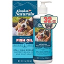 Alaska Naturals Wild Alaskan Fish Oil Supplement for hunder Hud og Coat med EPA DHA Omega 3 fettsyrer bærekraftig flytende mat topper 32 oz. Pump