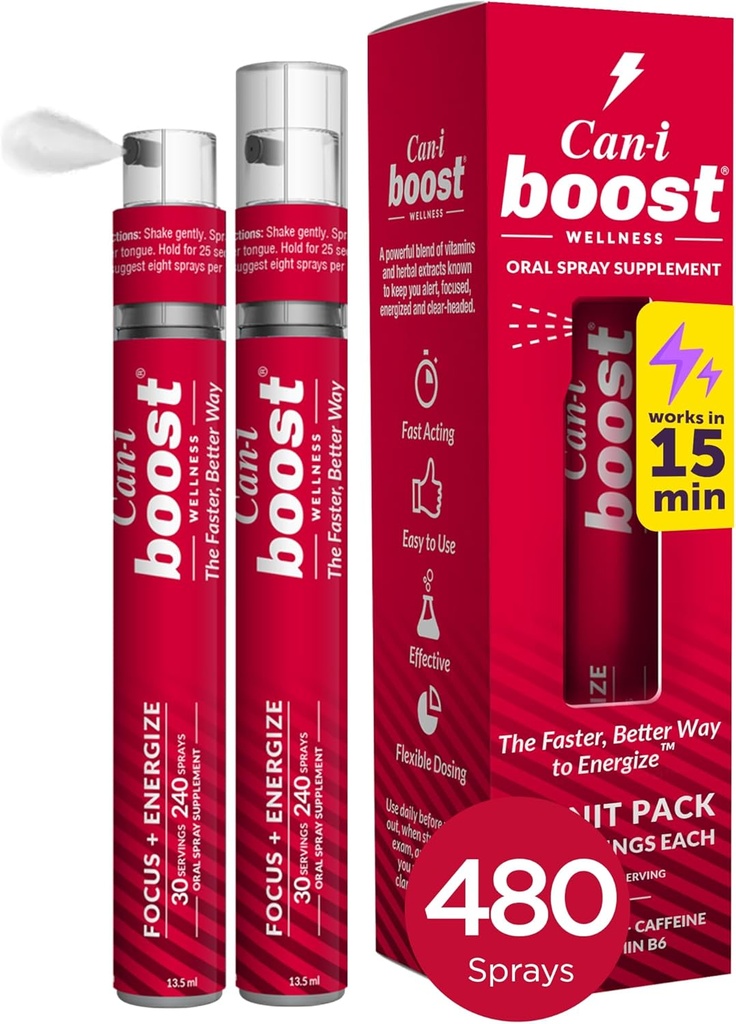 Can-i Boost Energy Spray for kvinner i Menopause og Perimenopause Støtter raskt glemthet og hjerne tåke, 60 serveringer
