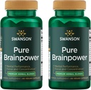 Swanson ren brainpower Hjerne Helse Kognitiv hukommelse Focus Støtte Brain-Derived Neurotrofi Factor (BDNF) Herbal Supplement (Ginkgo Biloba, Bacopa Monnieri) 60 Veggie Caps (Veg Caps) (2 Pack)