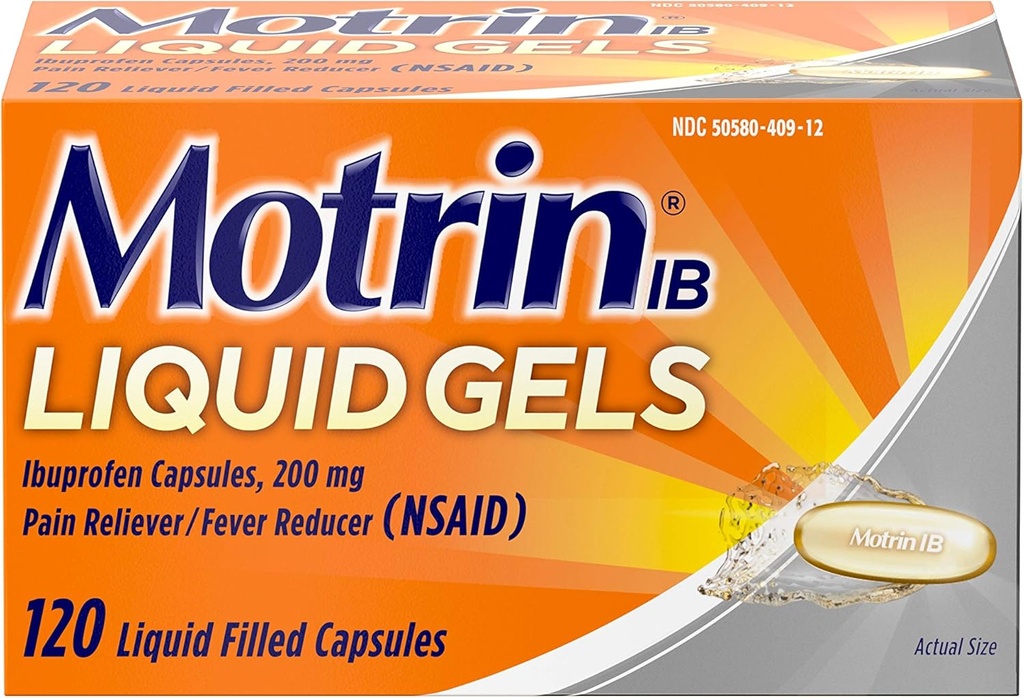 Motrin IB 200mg Ibuprofen flytende Gel smerte Reliever / Fever Reduser for smerter og smerte, 120 ct