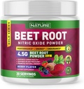 Beet Root Nitric Oxid pulver Supplement - Organic Beetroot Super Food Performance Booster for sirkulasjon, energi, utholdenhet, blodflyt og hjerte helse - Vegan, ikke-GMO - Berry Flavor - 30 Services