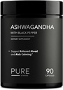 Organisk Ashwagandha 1300mg med svart pepper – naturlig stress relief og energistøtte – 90 vegansk kapsler – Mood og adrenal støtte Supplement – ikke-GMO, laget i USA