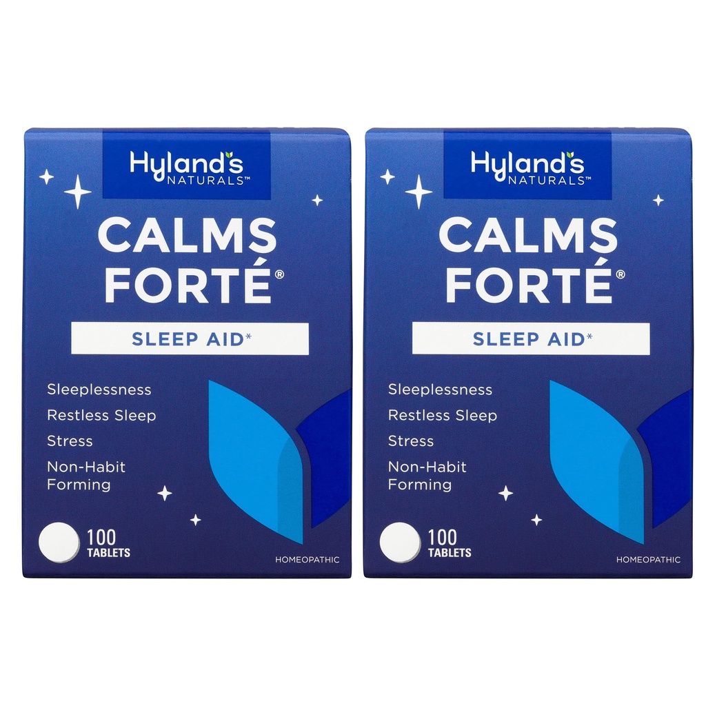 Hyland's Calms Forte 'Sove Aid Tabletter, Naturlig lindring av nerveforstyrrelse og anledninger søvnløshet, 100 greve (pakke på 2)