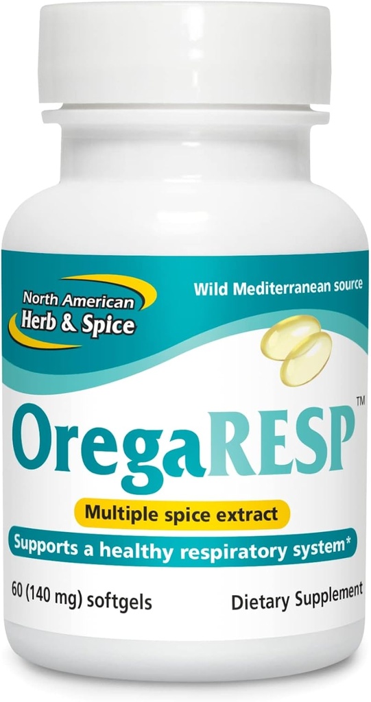 NORTH AMERICAN HERB & SPICE OregaRespond P73-60 Softgels - støtter immun- og pustehelse - Flere krydder oljekompleks med Oreganol P73 Oregano olje - Ikke-GMO - 30 serveringer