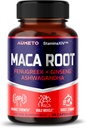 Maca Root Supplement - Avansert 12-i-1 Formula med Ashwagandha, Fenugreek, Panax Ginseng for muskelvekst, Stamina og ytelse - laget i USA (90 Count (Pack of 1))