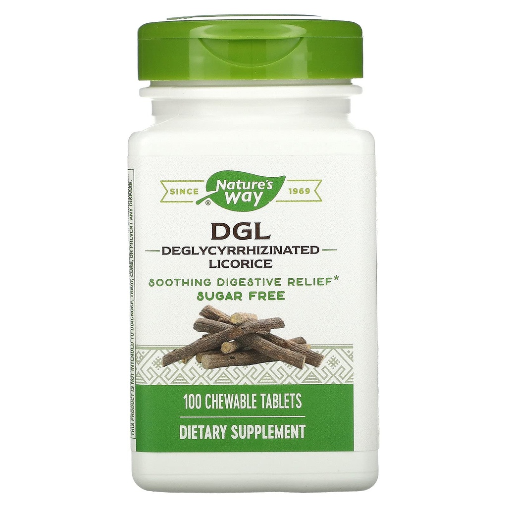 Enzymatisk terapi, DGL (uten fructose), 100 Chewable tabletter. Pakke med 1