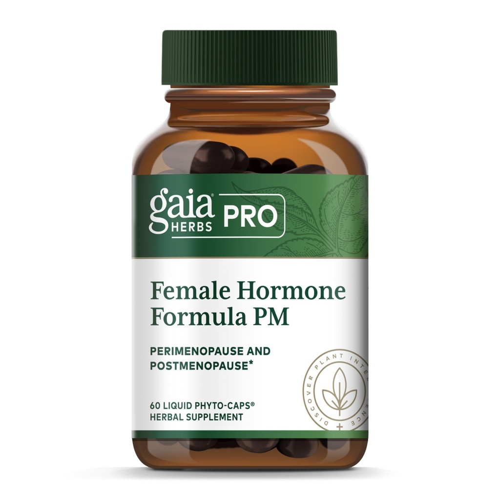 Gaia Herbs Pro Kvinne Hormone Formula PM - Kvinners helse Supplement for Menopause og søvn støtte - Svart Cohosh & St. John's Wort - Vegan, Soya-fri & Glutenfri - 60 Flytende Phyto-Caps (30 Serveringer)