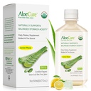 AloeCure USDA Organic Aloe Vera Juice Lemon Flavor - laget innen 12 timers høst - Naturlig digestiv supplement for balansert magesyre - støtte digestiv og immun helse - 1 Btl x 16.7oz