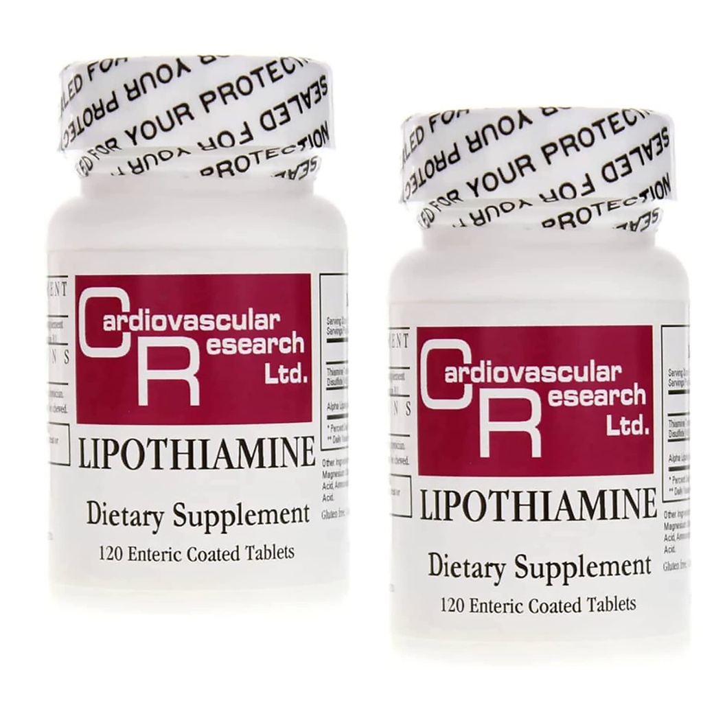 Cardiovaskulær forskning Lipotiamin B Supplement 240 tabletter - Vitamin B1 Nå med Alpha Lipoic Acid - 2 X 120 Count