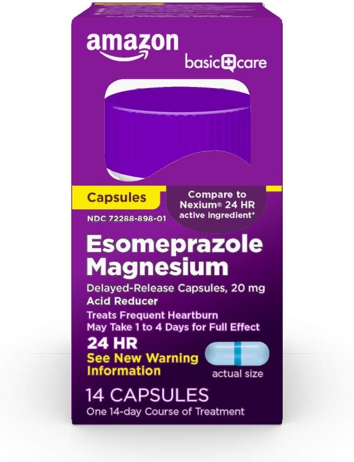 Basic Care Esomeprazol Magnesium forsinket frigivelseskapsler, 20 mg, syrereduser, 14 teller