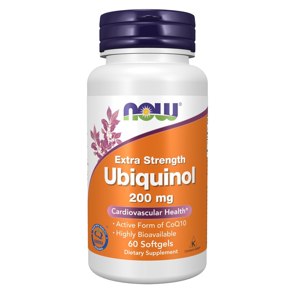 NU Kosttilskudd, Ubiquinol 200 mg, høy biotilgjengelighet (den aktive formen av CoQ10), 60 Softgels