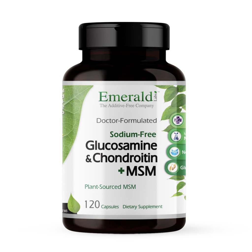Emerald Labs Glukosamin & Chondroitin med MSM - Bone Helse og felles Helse Supplement - Glutenfri - 120 kapsler (30-dagers Supply)