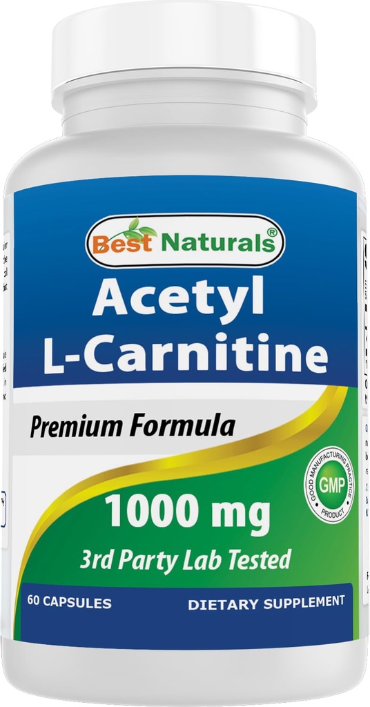 Beste Naturals Acetyl L-karnitin 1000mg Capsule, 60 greve