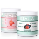 Kiala Ernæring Super Grønn, Organisk Grønn pulver, Spirulina & Klorella Superfood pulver, Sukker & Glutenfri Vegan, Spectra Blande, Vannmelon & Blandet Berry 2 Pack