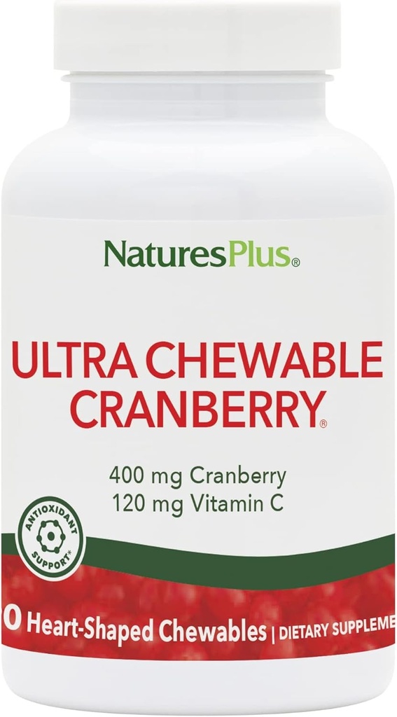 NaturesPlus Ultra Chewable Cranberry - 90 Kjærlighet Berries Tabletter, Pakke med 2 - Fremmer urinveistrakt helse - Ikke-GMO, Glutenfri - 90 Total Services