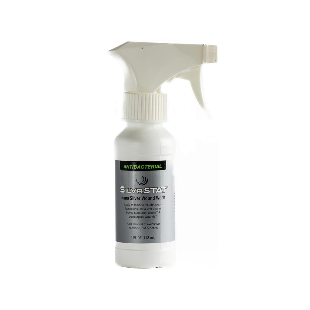 SilvrSTAT Nano Silver sår Vaske Sprayer | Debride & Fine Mist Spray | 4 fl oz