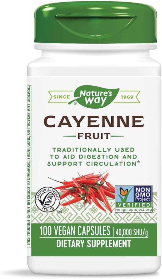Naturens måte Cayenne frukt, 100 vegetariske kapsler