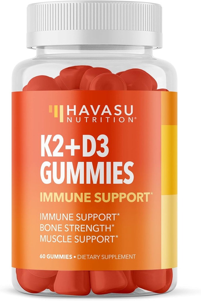 HAVASU NUTRITION vitamin D3 K2 Gummies, bringebær, 60ct