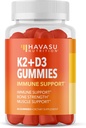 HAVASU NUTRITION vitamin D3 K2 Gummies, bringebær, 60ct