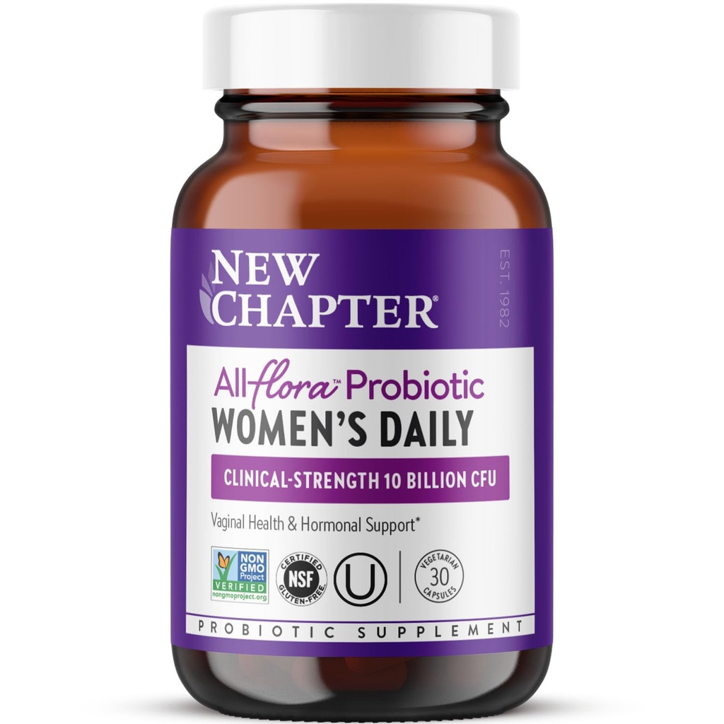 Ny kapittel Probiotika for kvinner - 30 ct (1 måneds forsyning), kvinners daglige probiotika med prebiotika og probiotika for Vaginal Helse & Chaste Tree for Hormonal Support, 100% vegetarisk, ikke-GMO