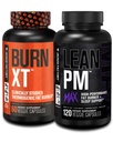 Jacked Factory Burn-XT klinisk studert termogen vekttap (60 kapsler) - Lean PM MAX søvnhjelp (120 kapsler) for Appetitt Suppression (180 kapsler)