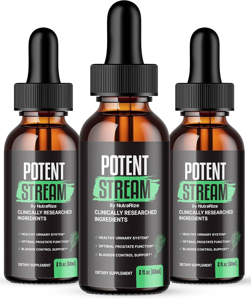 NutraRize (pakke med 3 Potent Stream Drops, Advanced Prostate Supplement - Naturlig støtte for prostata helse, maksimal styrke, anmeldelser (90 Services)