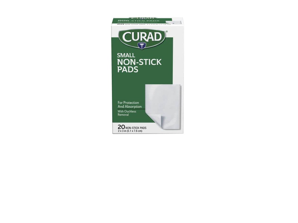 Curad Non-Stick Pads, 2 X 3 tommers(5.1 x 7,6 cm), 20 greve