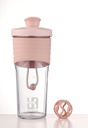 2. generasjon Shaker-flaske for protein med blandingskule - Perfekt for trening og utendørs bruk, 24-Ounces Whey Protein Shaker med klar måling (Pink)