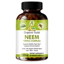 Organic Veda Neem Capsules med Triple Complex Neem Leaf Extract, Bark & Blomster - Herbal Supplement Øker immuniteten, Forbedrer Digestion, Hud helse og støtte Rensing - 60 greve