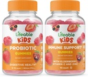 Livbar Probiotic 2 milliarder CFU Kids + Immune Support Kids, Gummies Bundle - Great Tasting, vitamin Supplement, Glutenfri, GMO Gratis, Chewable Gummy