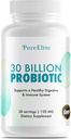 Gut Probiotic 30 milliarder CFU med DE111® & 10 Strains - høy potens Probiotic Supplement for digestiv helse, immunsystemstøtte, forbedret næringsstoffer absorpsjon - ikke-GMO, 30 vegetariske kapsler