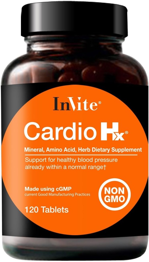 InVite Health Cardio Hx® - Støtte for sirkulatorisk, hjerte- og kardiovaskulær helse - Inneholder magnesium, Taurin, Hawthorn Berry - 120 tabletter