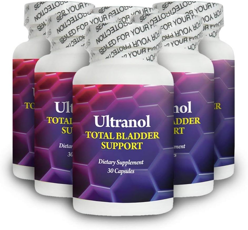 Ultranol Total Bladder Support - Naturlig Cranberry Supplement for urinhelse, Overaktiv Bladder Control, Inkontinens - Reduserer leaks og urency - 6 flasker - 180 kapsler