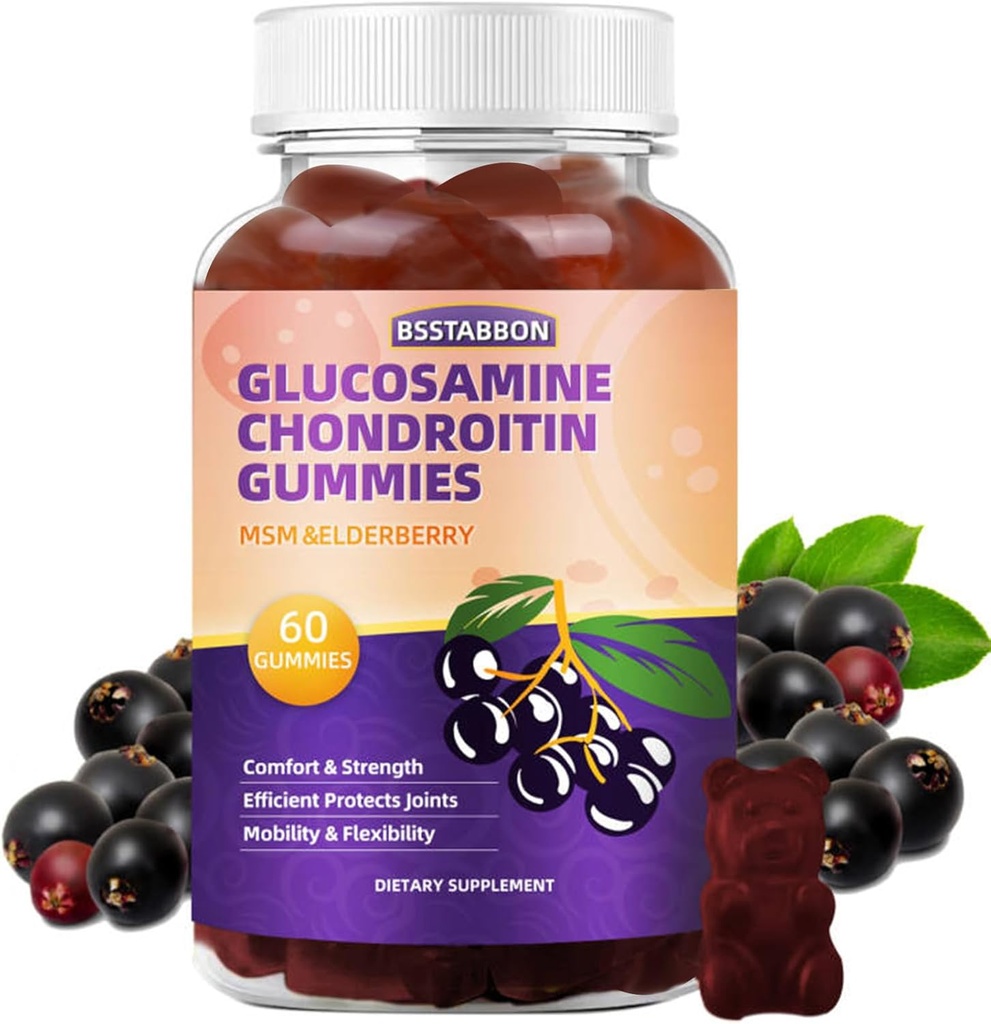 Glukosamin Chondroitin Gummies Supplement for menn og kvinner 60Gummies...