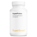 Supersmart SuperFolat 400mcg / 4g per dag (Patted & Biotilgjengelig) - Quatrefolic 5-MTHF Supplement - Aktiv Folate vitamin B9 | Ikke-GMO & Glutenfri - 120 tabletter