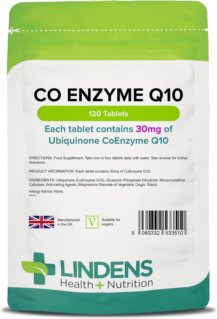 Co Enzyme Q10 30 mg (Co-Q10) 120 tabletter av Lindens
