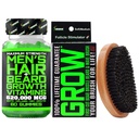 Beard Growth Kit w/ 620.000mcg 14-i-1 BIOTIN Gummi/Beard Vekst Vitaminer og hårvekst Vitaminer for menn + 100% Livstid Erstatning Første Cut Boar Brush & 360 Wave Brush for menn