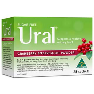 Ural Cranberry Effervescent pulver 4G * 28 Sachets Urinal Alkalinizer Cystitis Relief