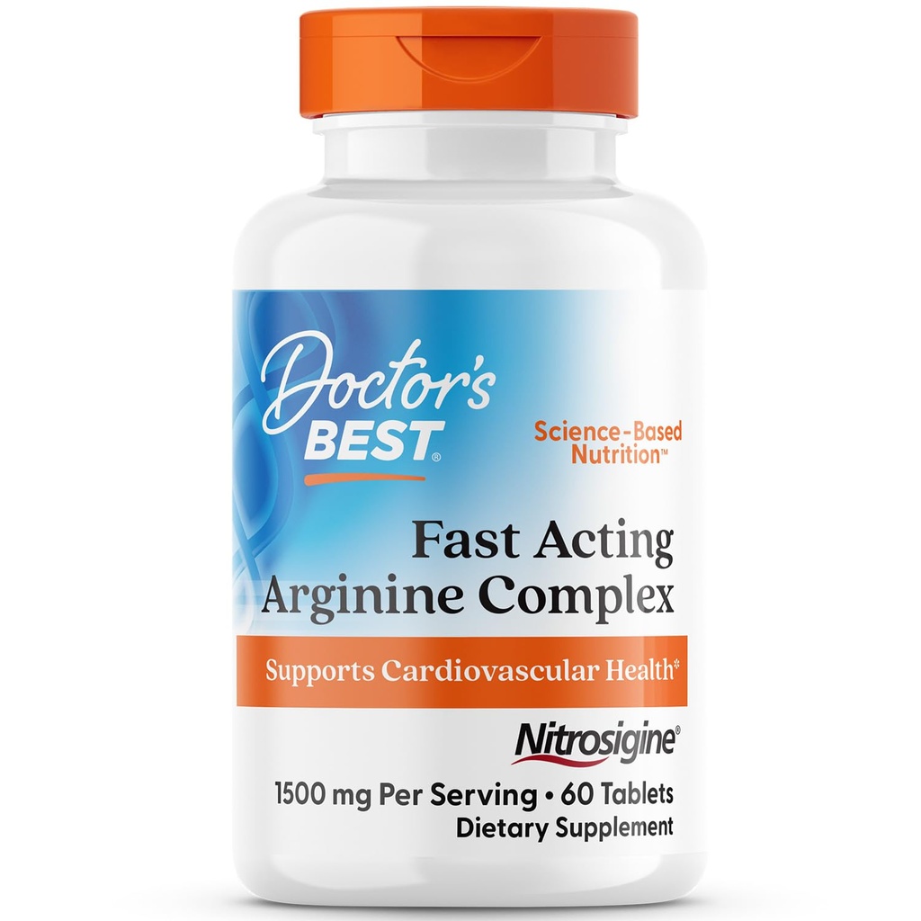 Legens beste raskvirkende Arginine Complex - L Arginine kosttilskudd for menn og kvinner, hjelper nitric oksidnivå, blodflyt og kardiovaskulær helse støtte, 1500 mg perserving, vegan - 60 tabletter