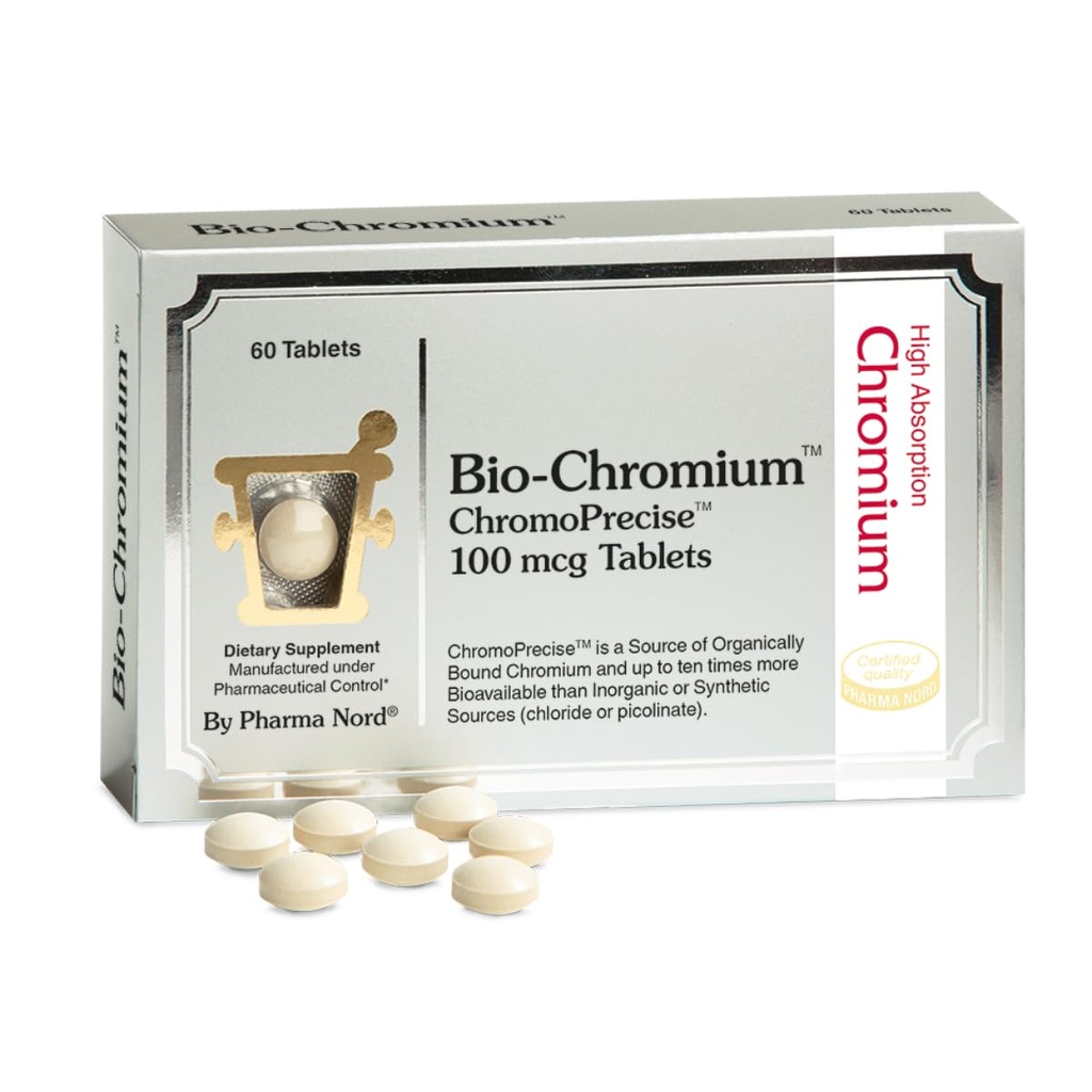 Bio-Chromium 100mcg | 10x Bedre absorpsjon | Patentert formel for å hindre cravings | ChromoPrecise Organic Chromium Supplement | Produsert til farmasøytiske standarder (60)
