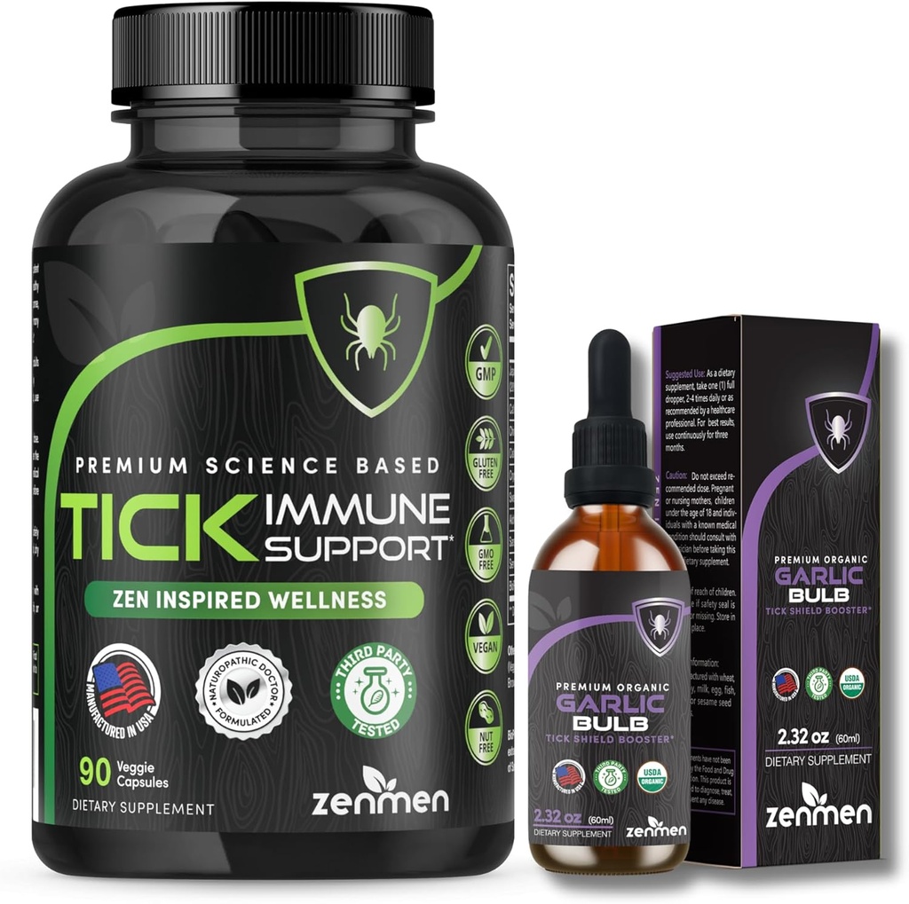 Zenmen Immune Support Bundle: Tick Immune Support og hvitløk